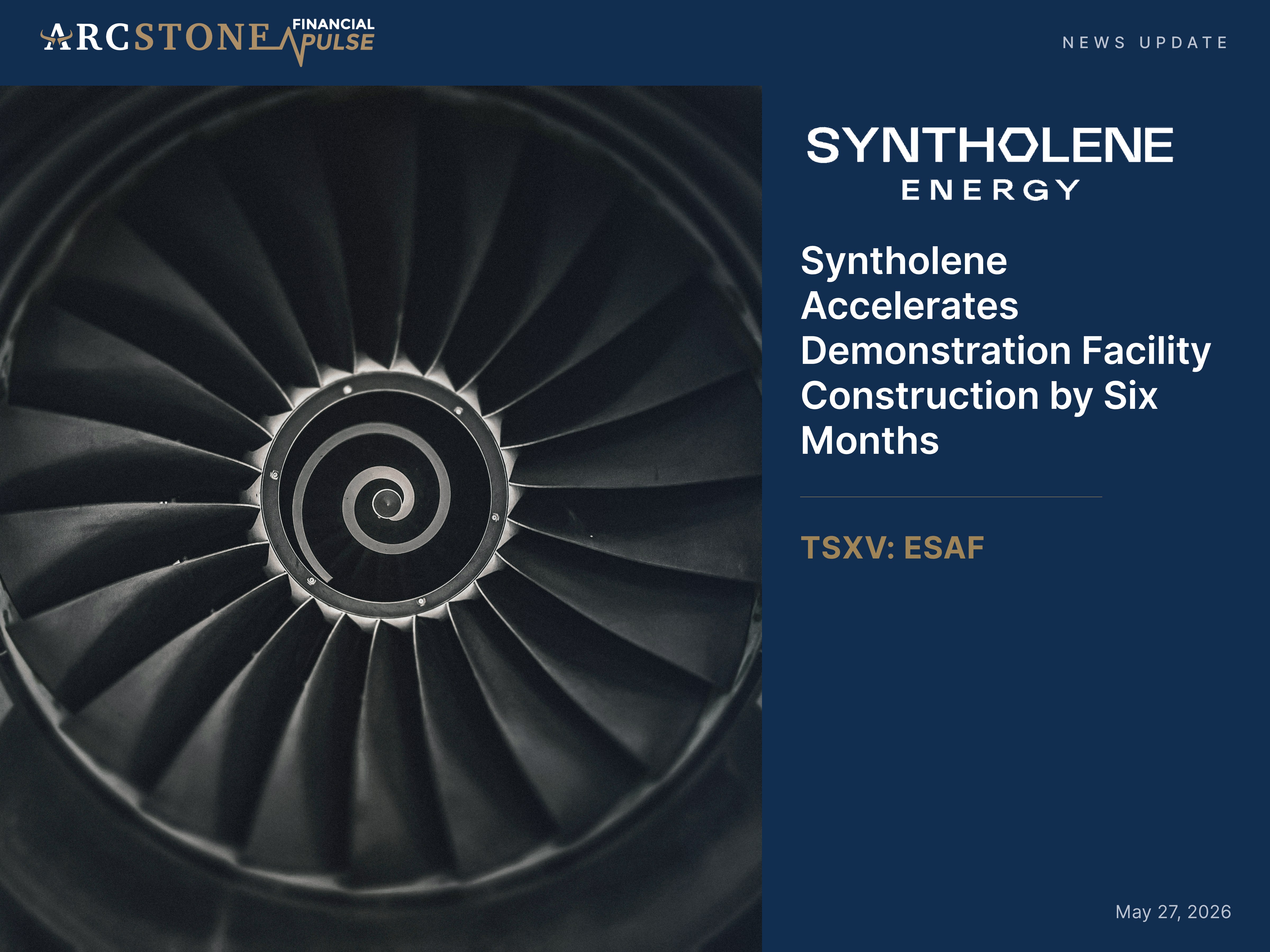 Syntholene Accelerates Demonstration Facility Construction by Six Months