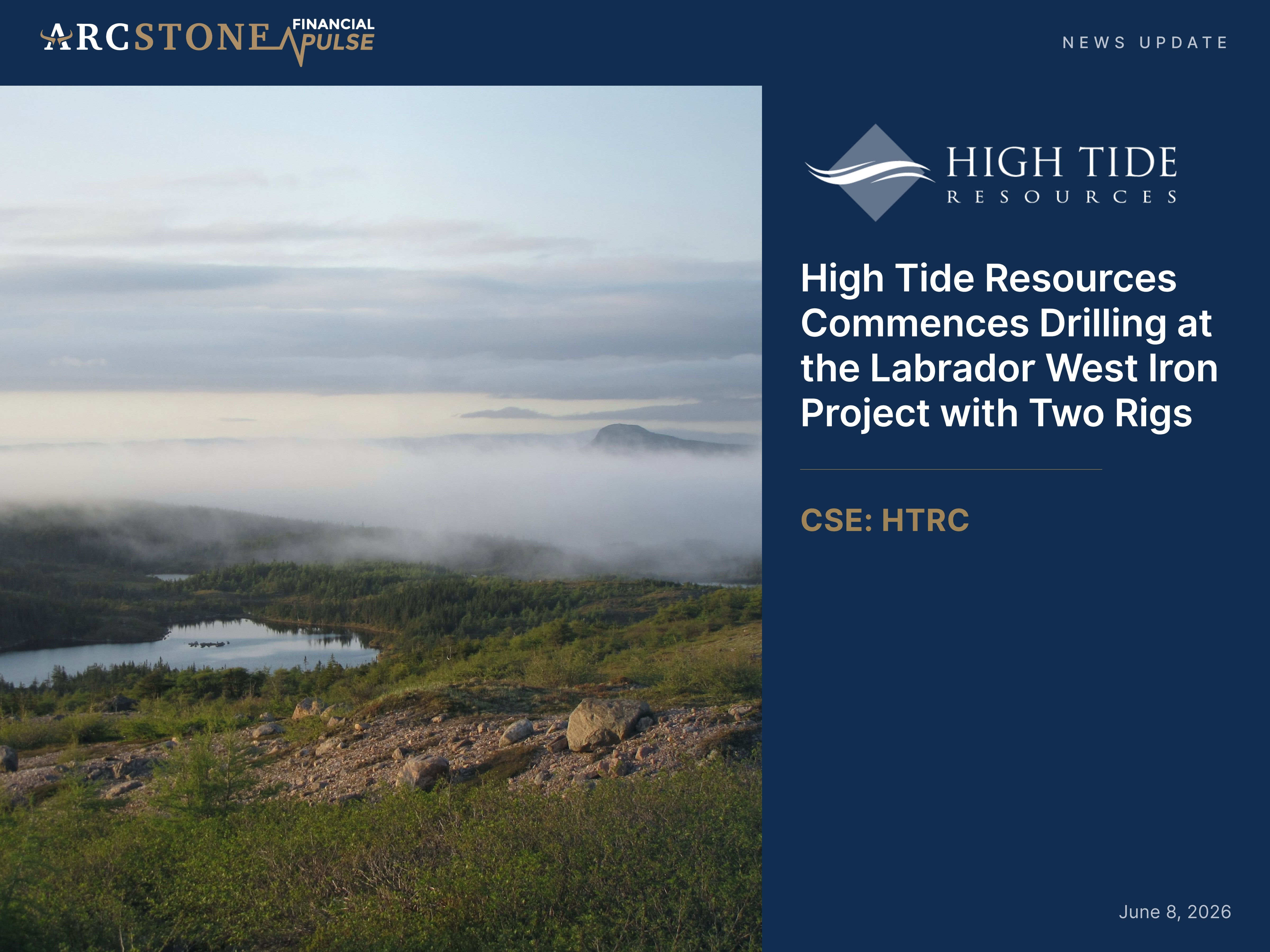 High Tide Resources Commences Drilling at the Labrador West Iron Project